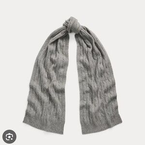 Lauren Ralph Lauren grey and silver knit scarf.